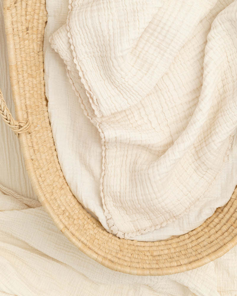lace baby blanket / undyed