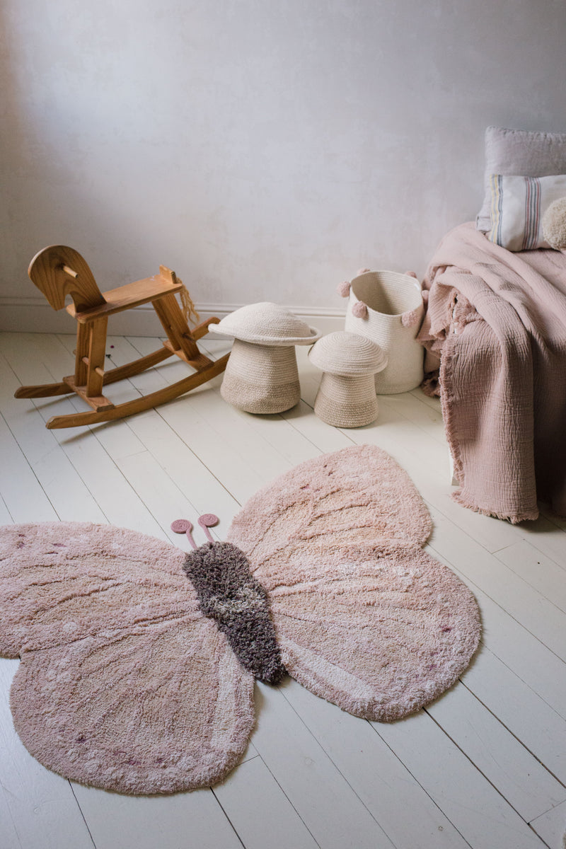 washable animal cotton rug / baby butterfly