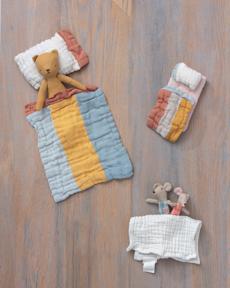organic gauze doll pillow and blanket set