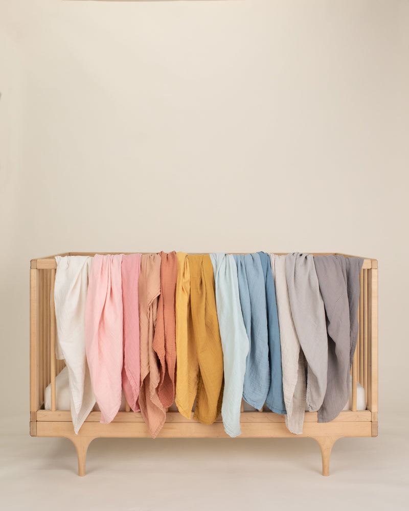 multi undyed organic cotton gauze swaddle