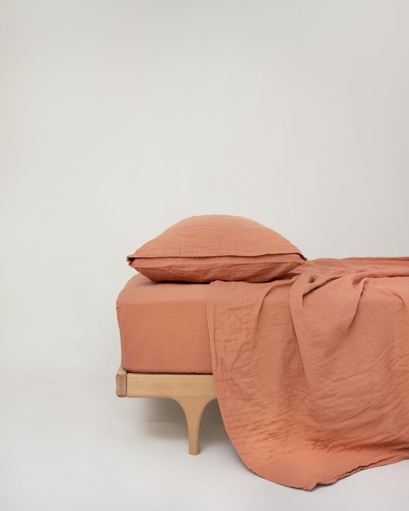 organic two layer cotton gauze fitted sheet