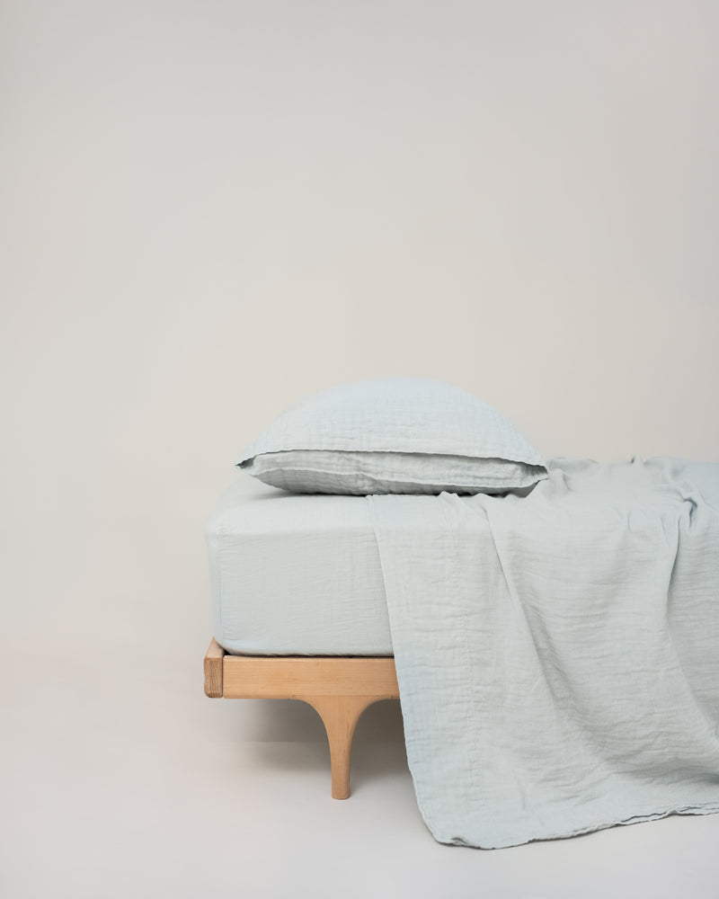 organic two layer cotton gauze fitted sheet