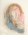 lace baby blanket / garment dyed