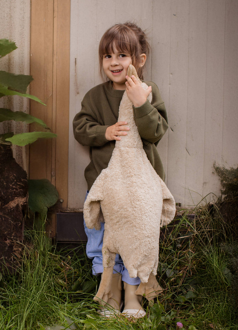 cuddly animal goose, large / linen