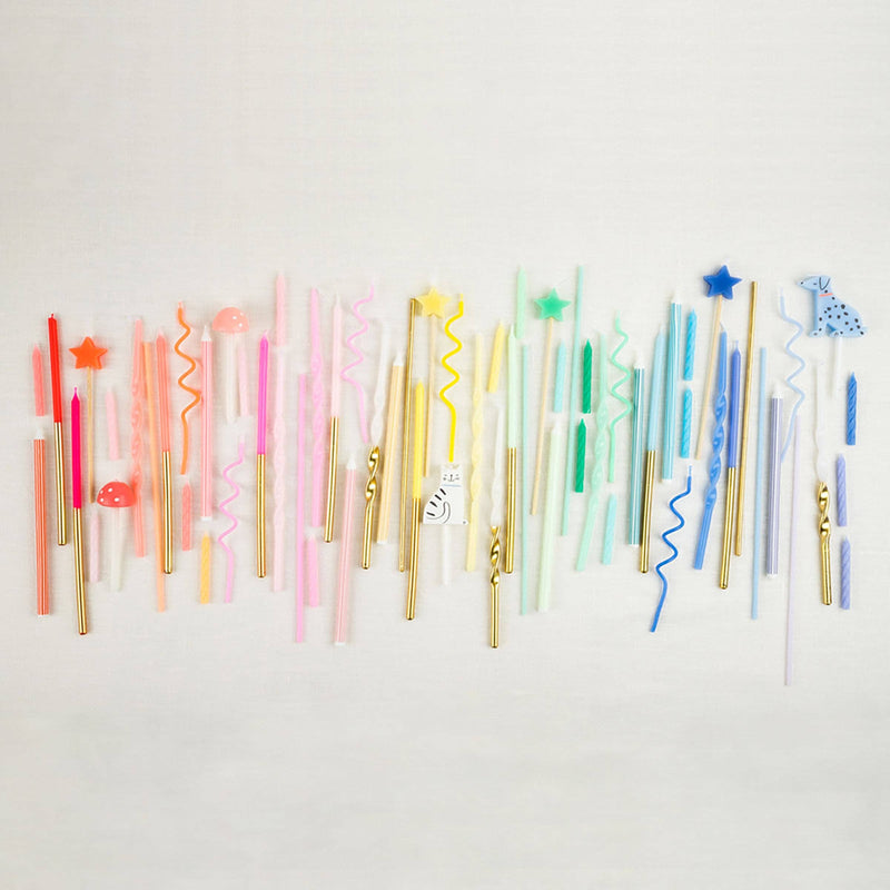 super skinny gold candles