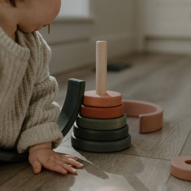 wooden pyramid ring stacker