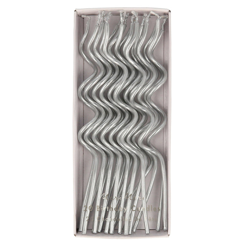silver swirly candles