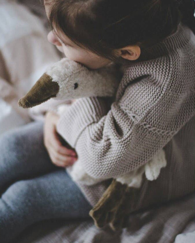 cuddly animal goose, small / white