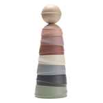 Multicolored cylindrical object with a white background