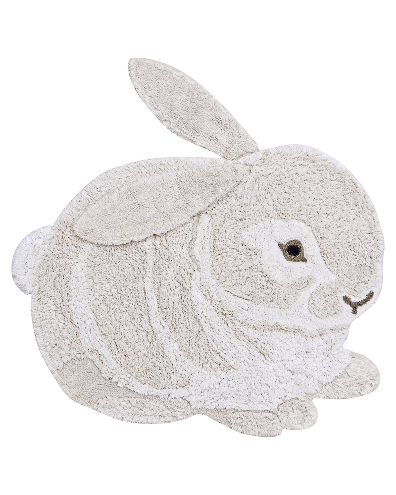 washable animal cotton rug / bunny
