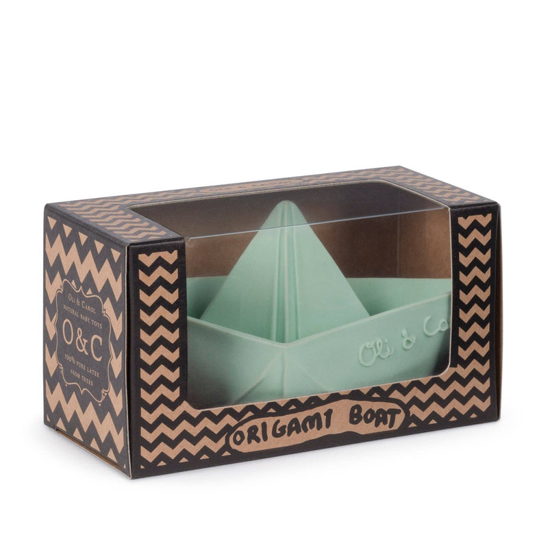 origami boat bath toy / mint
