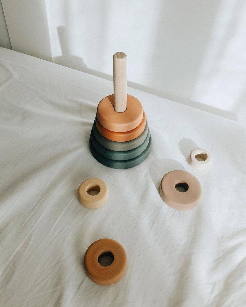 wooden pyramid ring stacker