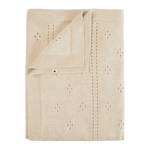knitted pointelle blanket / ivory