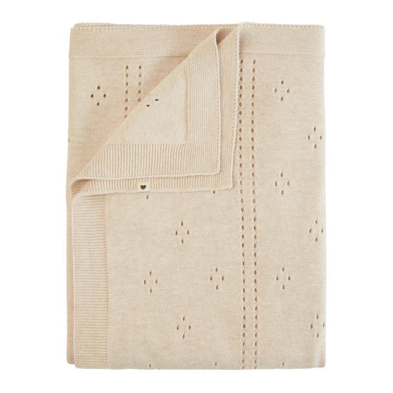 knitted pointelle blanket / ivory