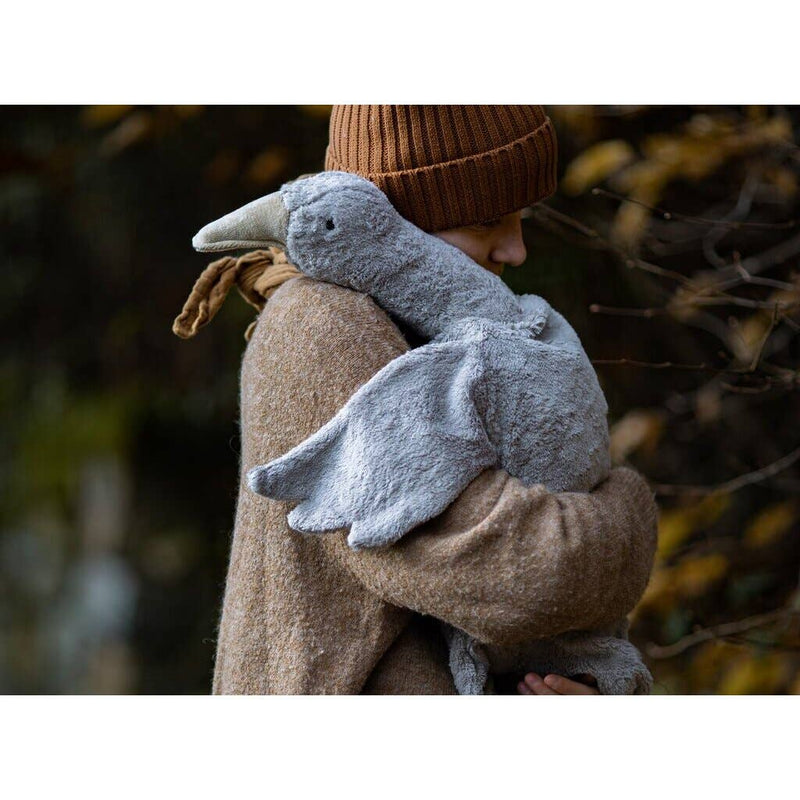 cuddly animal goose, large / grey