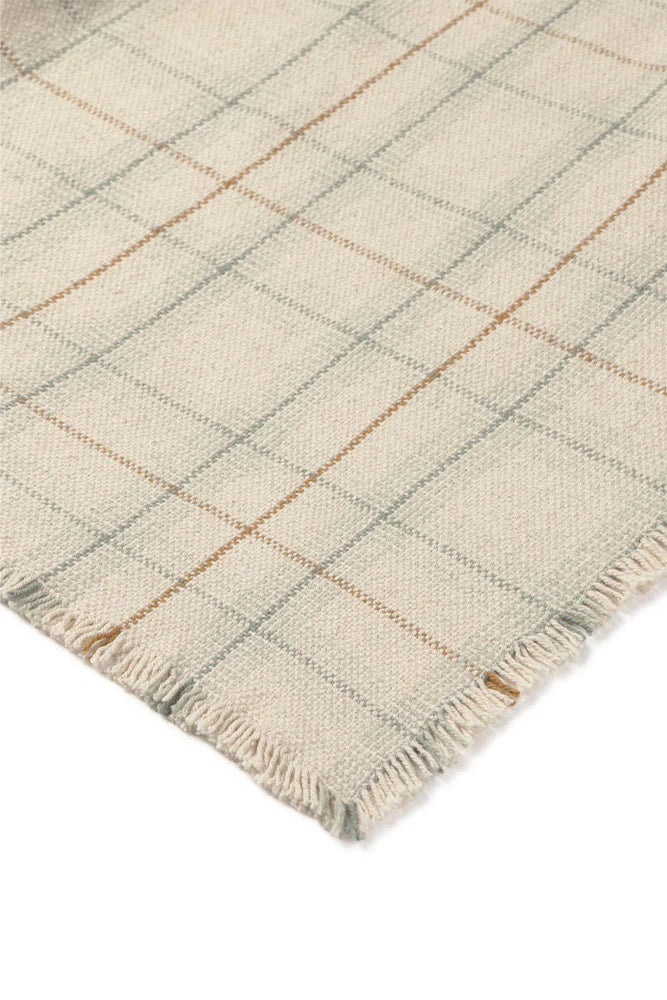 handloom kid bed throw / tartan blue sage