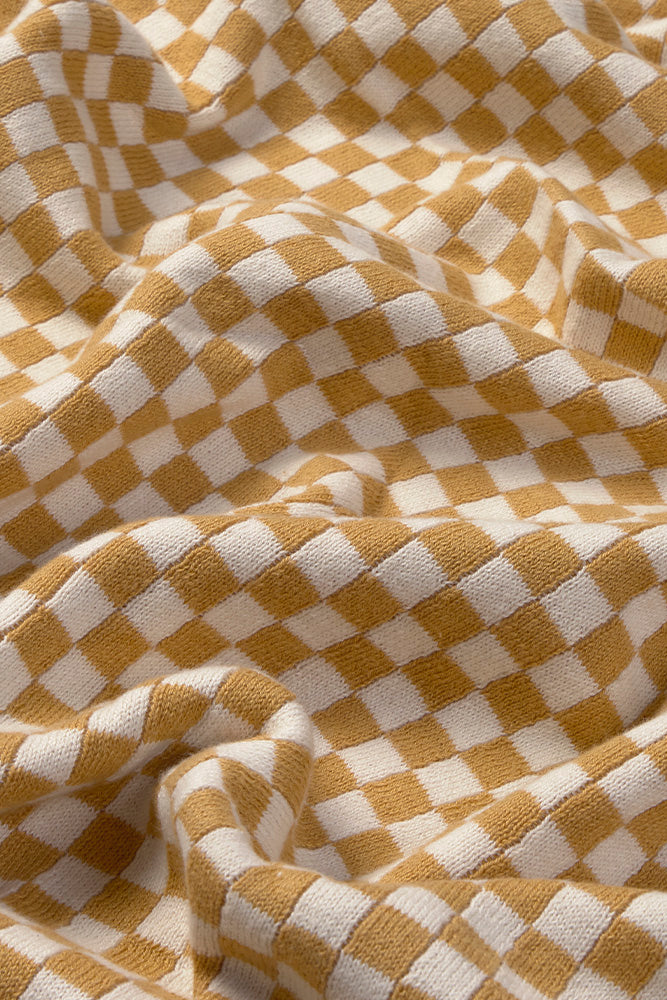 knitted blanket tiles / honey