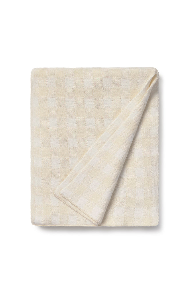 knitted crib blanket vichy / ivory
