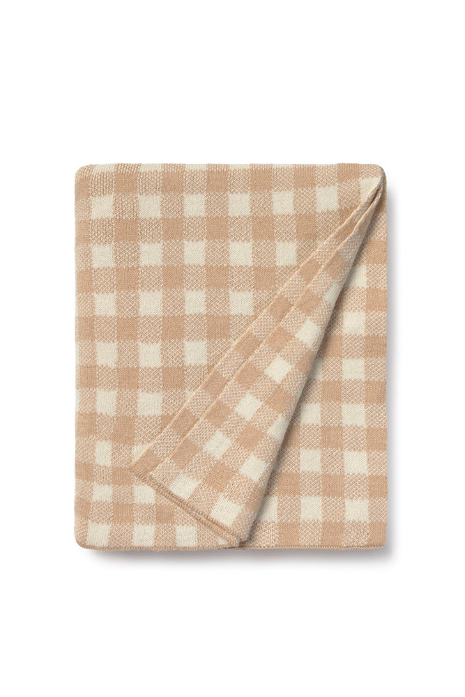 knitted blanket vichy / rose