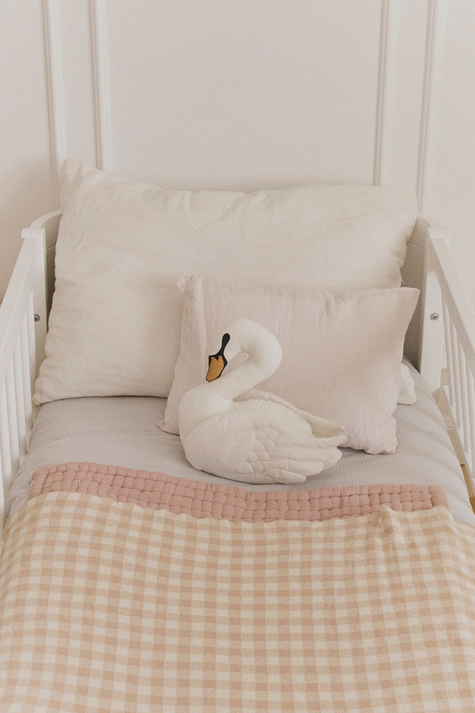 knitted blanket vichy / rose