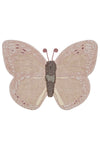Butterfly-shaped decorative item with a textured surface on a white background