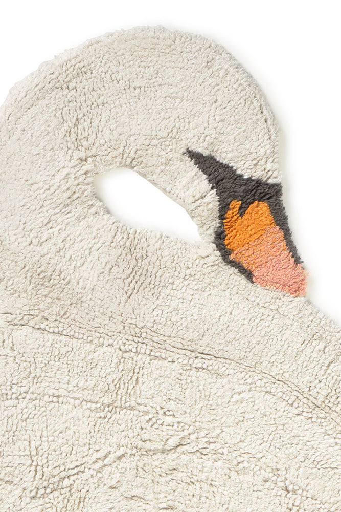 washable animal rug / swan