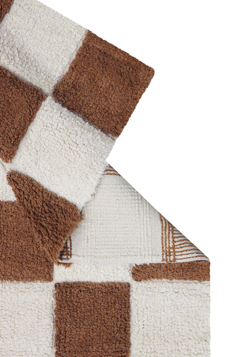 washable rug kitchen tiles / toffee