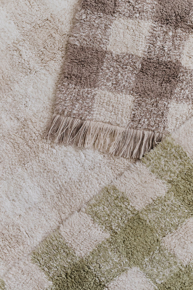 washable rug vichy / ivory