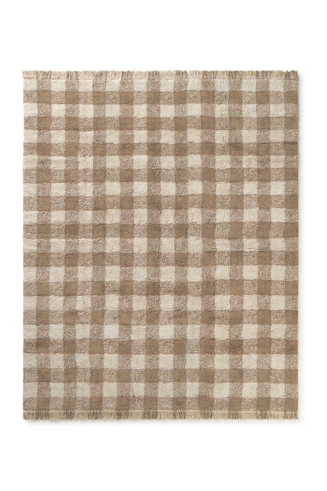 washable rug vichy / marron