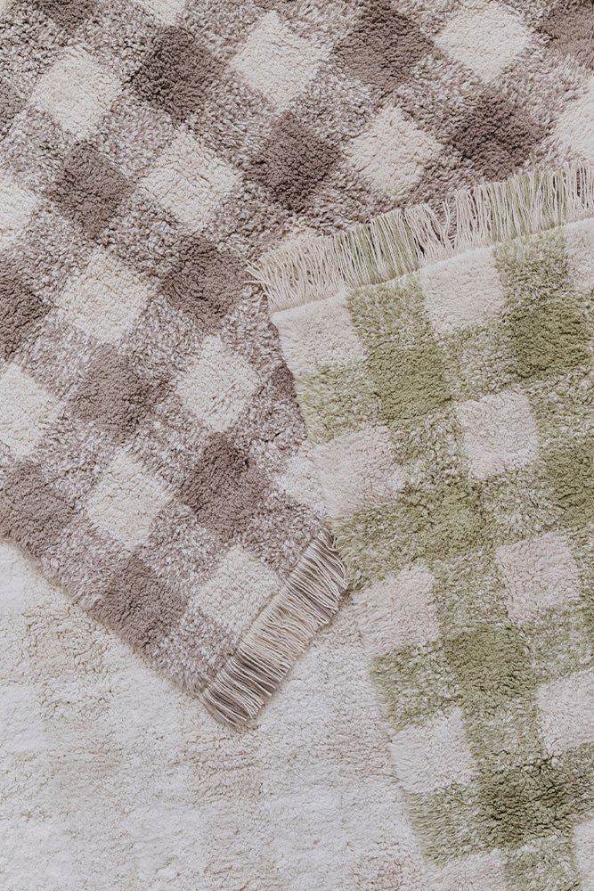 washable rug vichy / matcha