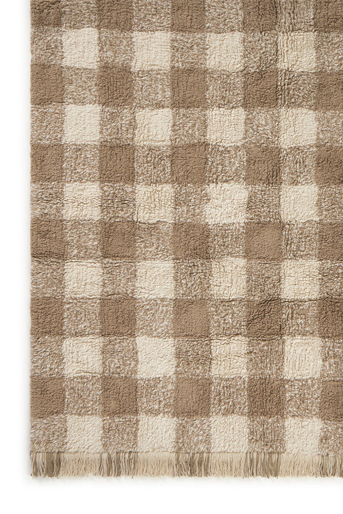washable rug vichy / marron