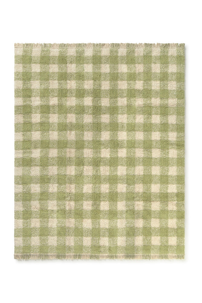 washable rug vichy / matcha