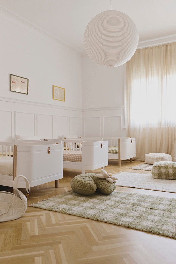 washable rug vichy / matcha