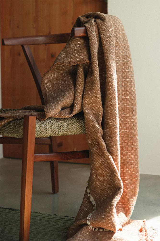 handloom throw / ochre