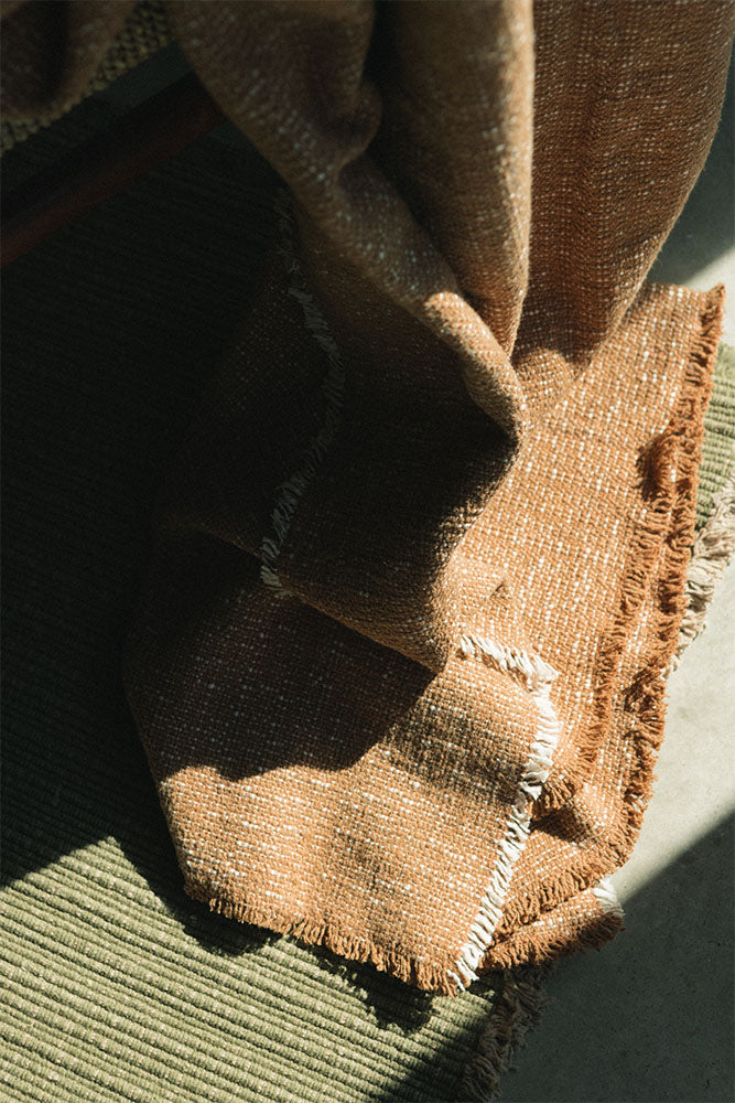 handloom throw / ochre
