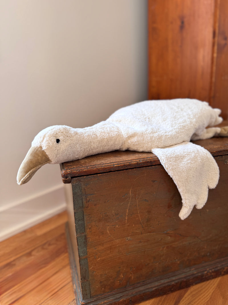 cuddly animal goose, large / white
