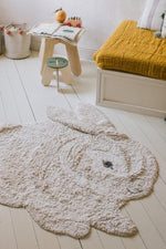 washable animal cotton rug / bunny