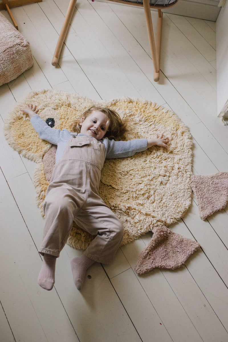 washable animal cotton rug / ducky