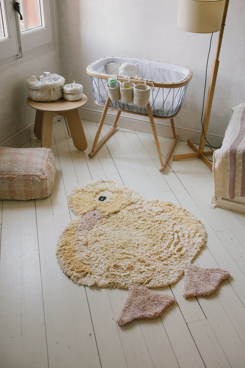 washable animal cotton rug / ducky