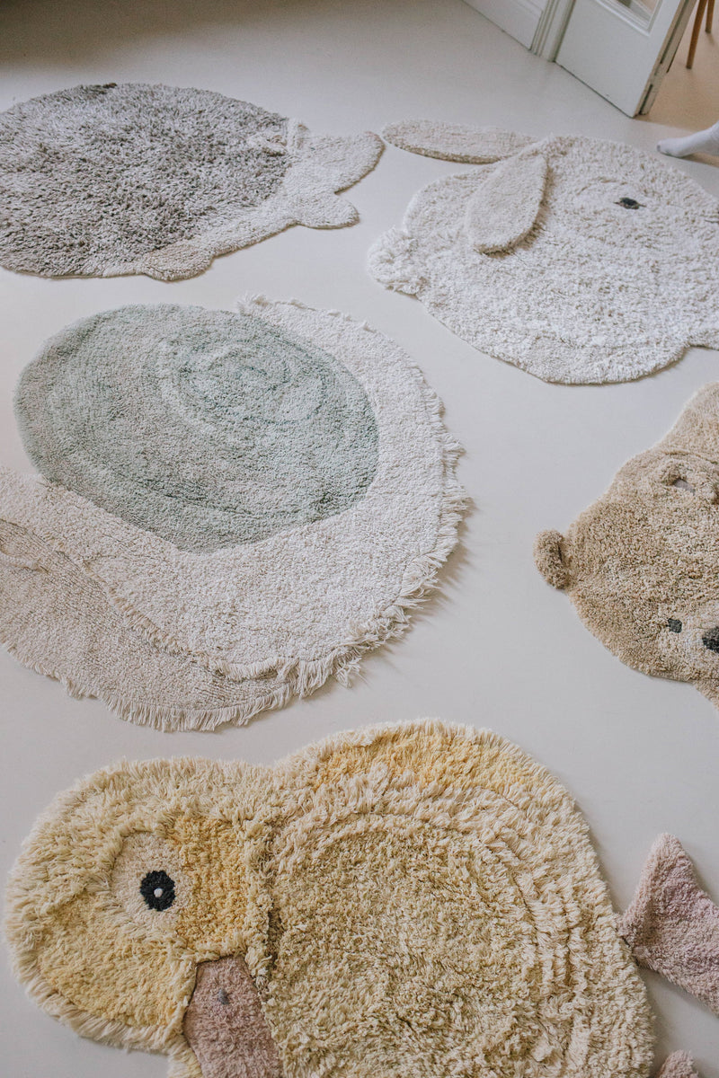 washable animal cotton rug / ducky