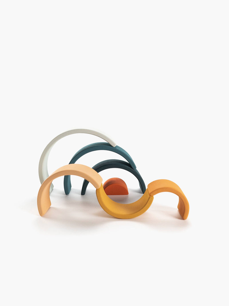 wooden rainbow mini / arch stacking toy / lagoon