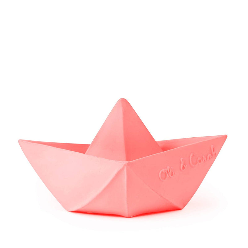 origami boat bath toy / pink