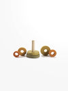 mini ring stacker / wooden pyramid toy / flower meadow