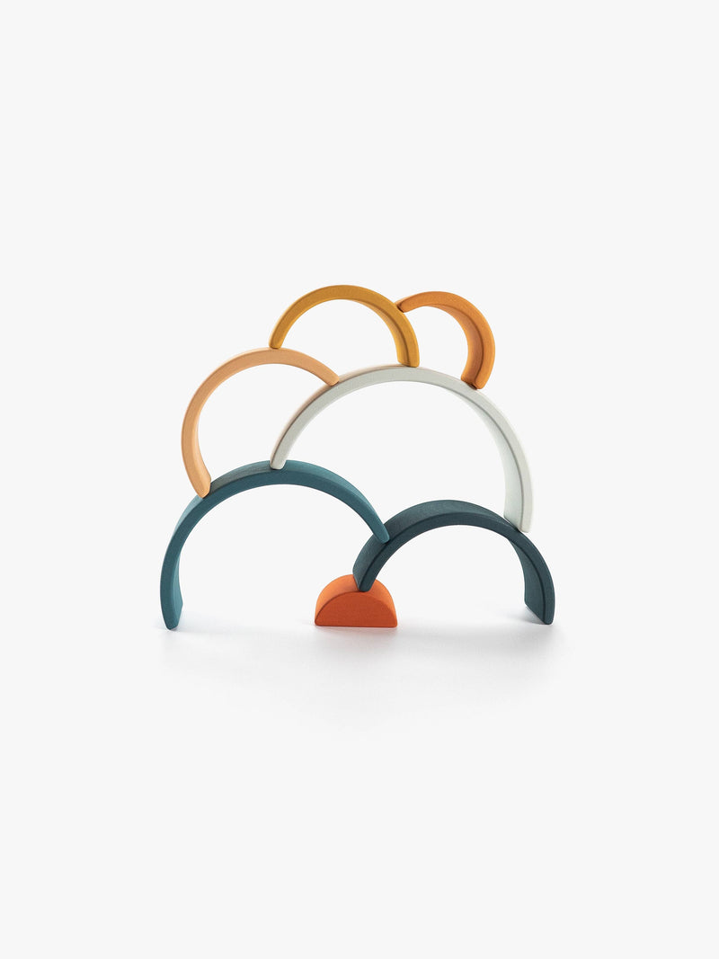 wooden rainbow mini / arch stacking toy / lagoon