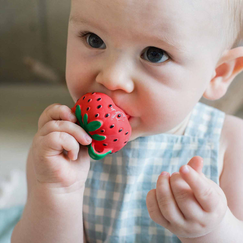 sweetie the strawberry mini baby teether