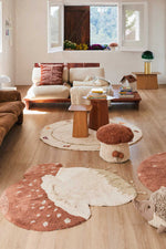washable cotton rug / boletus