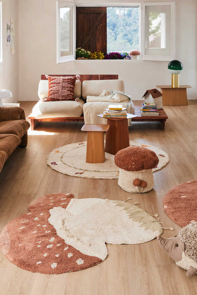 washable cotton rug / boletus