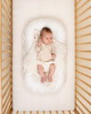 baby undyed ivory organic cotton gauze lovie lace blanket