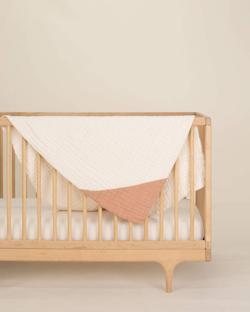gotscertified undyed organic cotton gauze geo baby blanket