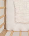 undyed ivory organic cotton gauze lace baby blanket